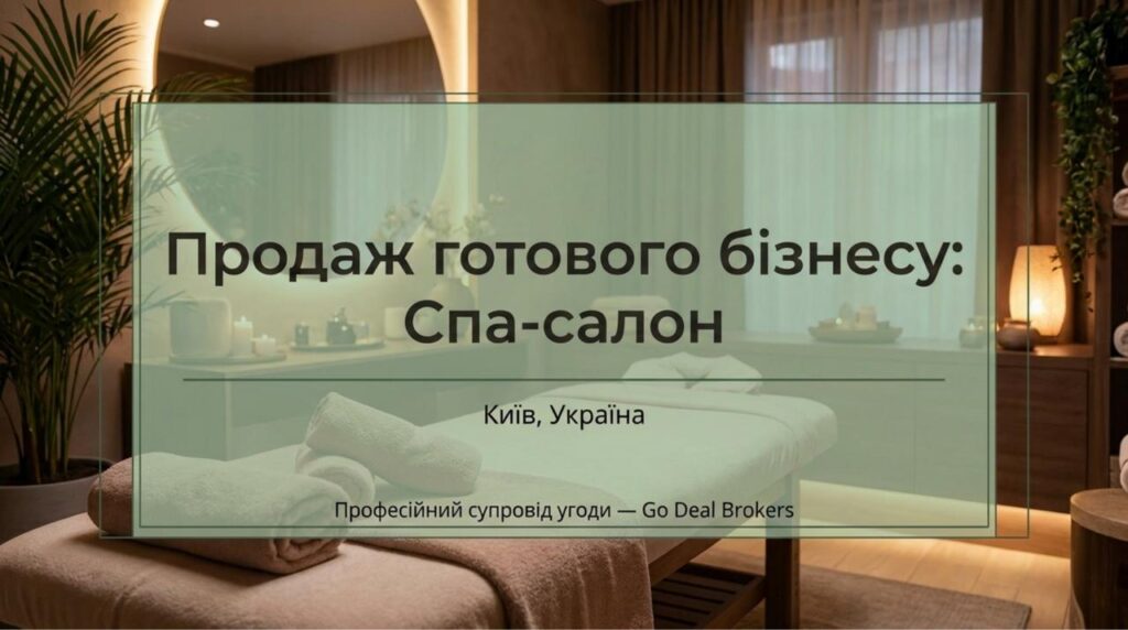 Продається готовий бізнес — SPA-салон у Києві. Команда 9 співробітників. Чистий прибуток 78 018 грн/міс. Окупність 12 міс. Ціна: $23,000